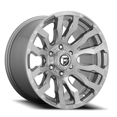 Aluminum Wheels 22X12 Blitz D693 6 On 135 Brushed Gunmetal Gray Tinted Clear 87.1 Bore -44 Offset Multi Spoke Fuel Off Road Wheels