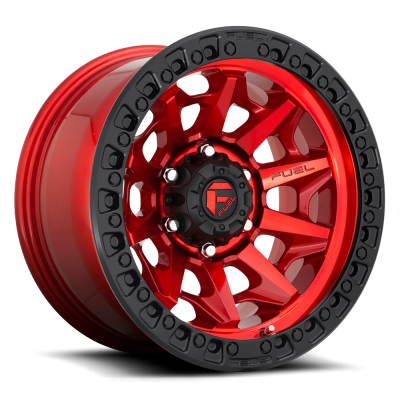 Aluminum Wheels 17X9 Covert D695 5 On 127 Candy Red Black Bead Ring 71.5 Bore 1 Offset Multi Spoke Fuel Off Road Wheels