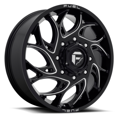 Dually Wheels 20X8.25 Runner Dually D741 8 On 165.1 Gloss Black Milled 121.6 Bore 105 Offset 8 Spoke Front Dually Fuel Off Road Wheels