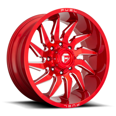 Aluminum Wheels 22X12 Saber D745 5 On 127 Candy Red Milled 71.5 Bore -44 Offset Fuel Off Road Wheels
