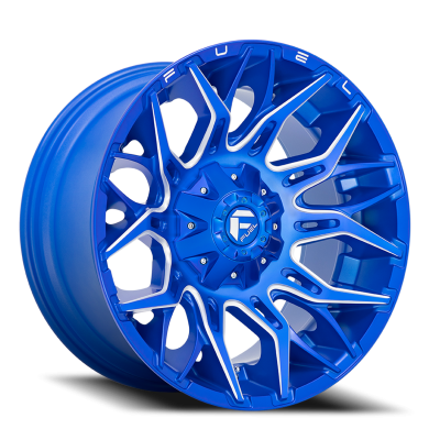 Aluminum Wheels 22X12 Twitch D770 5 On 114.3/5 On 127 Anodized Blue Milled 78 Bore -44 Offset Fuel Off Road Wheels