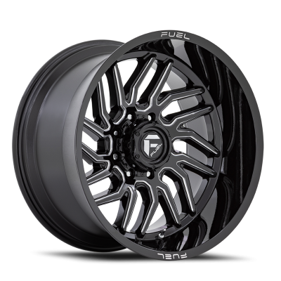 Aluminum Wheels 22X12 Hurricane D807 5 On 127 Gloss Black Milled 71.5 Bore -44 Offset Fuel Off Road Wheels