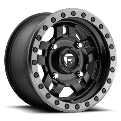Aluminum Wheels 14X7 Anza UTV D917 4 On 136 Matte Black Beadlock 110.2 Bore 13 Offset 5 Spoke Fuel Off Road Wheels