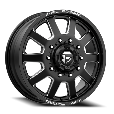 Dually Wheels 24X8.25 FF09D Dually DE09 BK 10 On 225 Matte Black Milled 170.1 Bore 105 Offset Front Dually Fuel Off Road Wheels