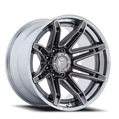 Aluminum Wheels 22X12 Brawl FC401AP 6 On 135 Platinum Silver Chrome Lip 87.1 Bore -44 Offset Fuel Off Road Wheels