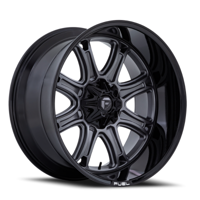 Aluminum Wheels 22X9 Darkstar FC853AB 5 On 114.3/5 On 127 Matte Gunmetal Gray/Black Lip 78.1 Bore 1 Offset Fuel Off Road Wheels