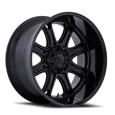 Aluminum Wheels 22X9 Darkstar FC853MB 5 On 114.3/5 On 127 Matte Black/Gloss Black Lip 78.1 Bore 1 Offset Fuel Off Road Wheels
