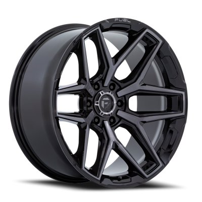 Aluminum Wheels 18X9 Flux 6 FC854BT 6 On 114.3 Gloss Black Brushed Gray Tint 66.06 Bore 20 Offset Fuel Off Road Wheels