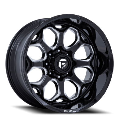 Aluminum Wheels 22X10 Scepter FC862 BE 6 On 135 Gloss Black Milled 87.1 Bore -18 Offset Fuel Off Road Wheels