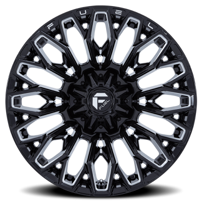 Aluminum Wheels 22X12 Strike FC865 BE 6 On 135/6 On 139.7 Gloss Black Milled 106.1 Bore -44 Offset Fuel Off Road Wheels