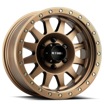 Aluminum Wheels 18x9 Double Standard MR304 Bolt Pattern 6 On 139.7 Offset -12 Lip Size 3.86 Method Bronze BRZ Method