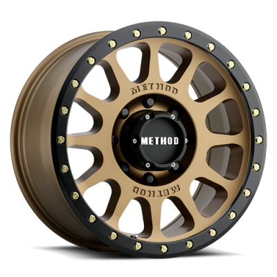Aluminum Wheels 20x10 NV MR305 Bolt Pattern 8 On 170 Offset -18 Lip Size 2.05 Method Bronze BRZ Black Street Loc Method