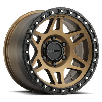Aluminum Wheels 18x9 MR312 Bolt Pattern 5 On 150 Offset 18 Lip Size 0.91 Method Bronze BRZ Matte Black Lip Method