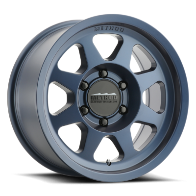 Aluminum Wheels 17x8.5 Bead Grip MR701 Bolt Pattern 6 On 139.7 Offset 0 Lip Size 1.81 Bahia Blue BL Method
