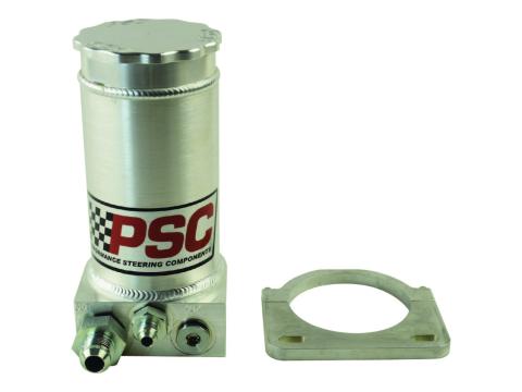 Pro Touring Brushed Aluminum Remote Reservoir Kit, #6AN Return #10AN Feed PSC Performance Steering Components 