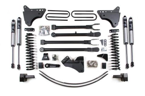 6 Inch Lift Kit w/ 4-Link Ford F250/F350 Super Duty 05-07 4WD Diesel 3 Inch Block Plus Add A Leaf Without Overload FOX 2.0 Performance