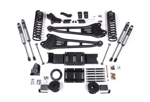 5.5 Inch Lift Kit w/ Radius Arm Ram 2500 w/ Rear Air Ride 19-24 4WD Gas Fox 2.0 Performance Shocks