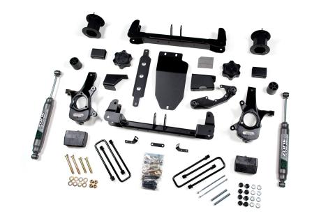 14-18 Chevrolet Silverado 1500 - GMC Sierra 1500 4WD 4 Inch Suspension Lift Kit (Cast Aluminum/Stamped Steel Arms), 3 Inch Rear Lift, Block - Nitro Loaded Struts, Nitro Shocks Zone Offroad
