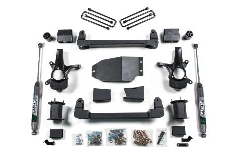 07-13 Chevrolet Silverado 1500 - GMC Sierra 1500 2WD 6.5 Inch Suspension Lift Kit, 4 Inch Rear Lift, Block - N/A, Fox 2.0 Adventure Series Shocks Zone Offroad