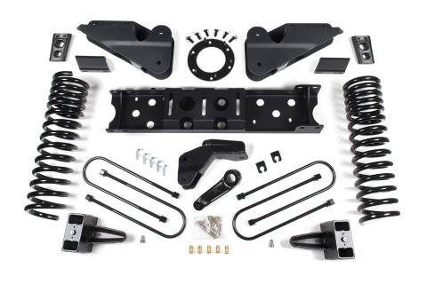 19-24 RAM 3500 4 Inch Radius Arm Bracket Gas 2 Inch Rear Block With Overload Adventure Shocks Zone Offroad