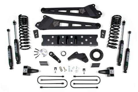 19-24 RAM 3500 5.5 Inch Radius Arm 5 Inch Rear Block With Overload Gas 6-Bolt T-Case Fox Adventure Shocks Zone Offroad