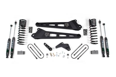 13-18 RAM 3500 4.5 Inch Radius Arm Lift Kit 2 Inch Rear Block With Nitro Shocks Zone Offroad