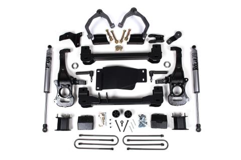 4 Inch Lift Kit For 2025 Silverado/Sierra 1500 Custom Trail Boss/LT Trail Bass/AT4 4WD 3 Inch Rear Block Spacer Front Fox 2.0 ADV Series Rear Shock Zone Offroad
