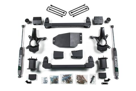 07-13 Chevrolet Silverado 1500 - GMC Sierra 1500 2WD 6.5 Inch Suspension Lift Kit, 4 Inch Rear Lift, Block - N/A, Nitro Shocks Zone Offroad