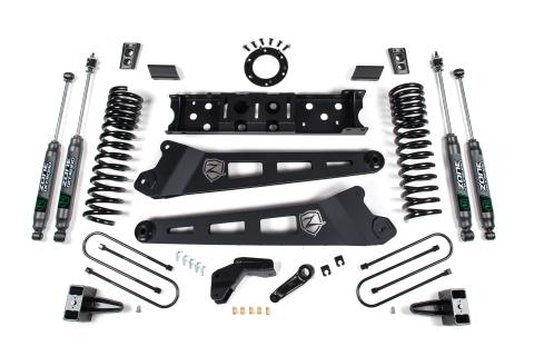 19-24 RAM 3500 4.5 Inch Radius Arm 2 Inch Rear Block With Overload Diesel 8-Bolt T-Case Fox Adventure Shocks Zone Offroad