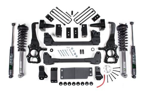 15-20 Ford F-150 4WD 6 Inch Suspension Lift Kit, 4-3/8 Inch Rear Lift, Block - Nitro Loaded Struts, Nitro Shocks Zone Offroad