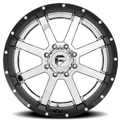 Aluminum Wheels 22X12 Maverick D260 5 On 139.7/5 On 150 Chrome/Gloss Black Lip 110.1 Bore -44 Offset Fuel Off Road Wheels