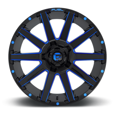 Aluminum Wheels 20X9 Contra D644 5 On 114.3/5 On 127 Gloss Red/Milled 78.1 Bore 1 Offset Multi Spoke Fuel Off Road Wheels