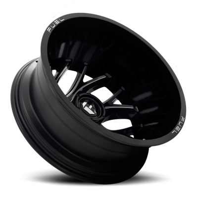 Dually Wheels 20X8.25 Runner Dually D741 8 On 165.1 Gloss Black Milled 121.6 Bore -265 Offset 8 Spoke Outer Dually Fuel Off Road Wheels