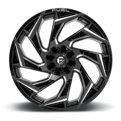 Aluminum Wheels 22X10 Reaction D753 5 On 114.3/5 On 127 Gloss Black/Milled 78 Bore -18 Offset Fuel Off Road Wheels