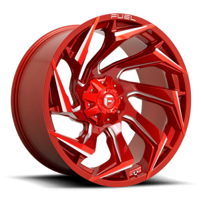 Aluminum Wheels 18X9 Reaction D754 8 On 180 Candy Red Milled 124.2 Bore 1 Offset Fuel Off Road Wheels