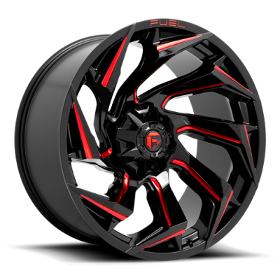 Aluminum Wheels 18X9 Reaction D755 5 On 114.3/5 On 127 Gloss Black Milled Red Tint 78.1 Bore -12 Offset Fuel Off Road Wheels