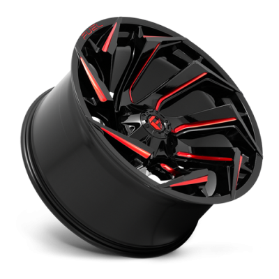 Aluminum Wheels 22X12 Reaction D755 5 On 114.3/5 On 127 Gloss Black Milled Red Tint 78 Bore -44 Offset Fuel Off Road Wheels