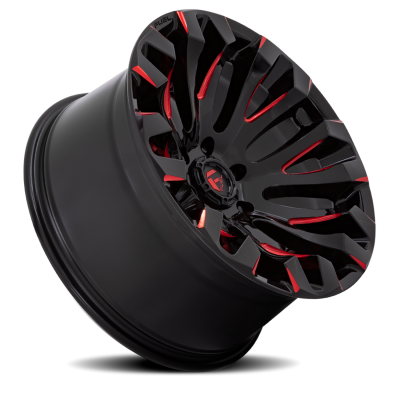 Aluminum Wheels 18X9 Quake D829 5 On 114.3 Gloss Black Milled Red 72.56 Bore 1 Offset Fuel Off Road Wheels