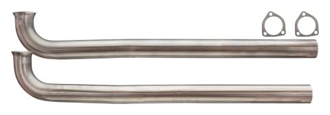 1964-1967 Pontiac 2.5 Inch Manifold Downpipes With HO-Ram Air 3 Bolt Flanges 409 Stainless Pypes Performance Exhaust