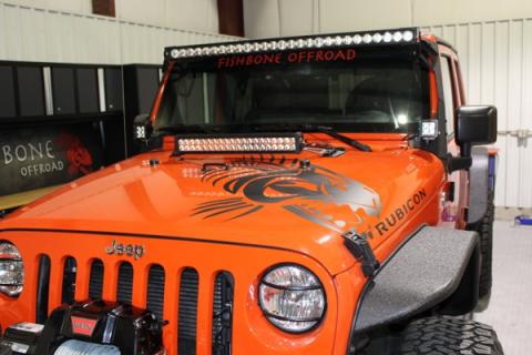 Jeep JK Hood Light Mount Brackets 07-18 Wrangler JK Fishbone Offroad