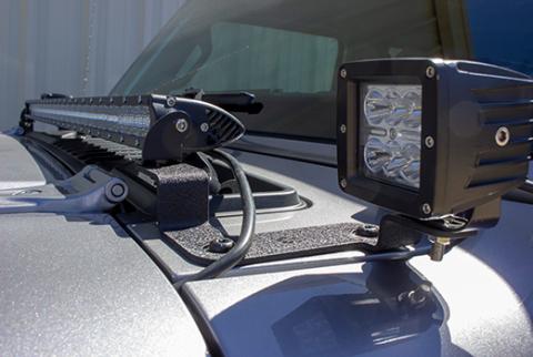 Jeep JL Cowl Light Bracket 18-Pres Wrangler JL Fishbone