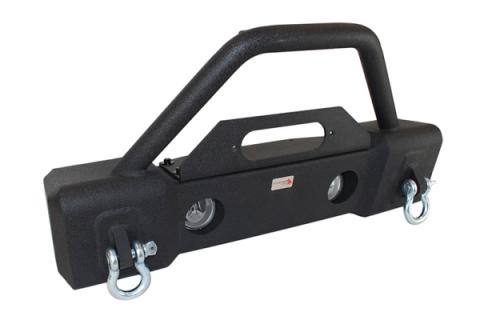 Jeep JK Stubby Bumper W/Tube Guard 07-18 Wranger JK Black Texured Powercoated Fishbone Offroad