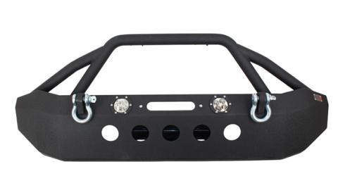 Jeep JK Front Winch Bumper W/LEDs Full Width 07-18 Wranger JK Black Texured Powercoated Fishbone Offroad