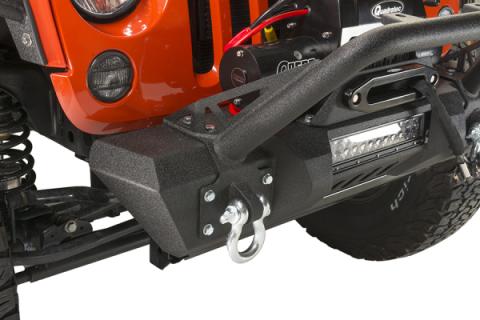 Jeep JK Front Stubby Winch Bumper W/Tube Guard 07-18 Wranger JK Black Texured Powercoated Fishbone Offroad