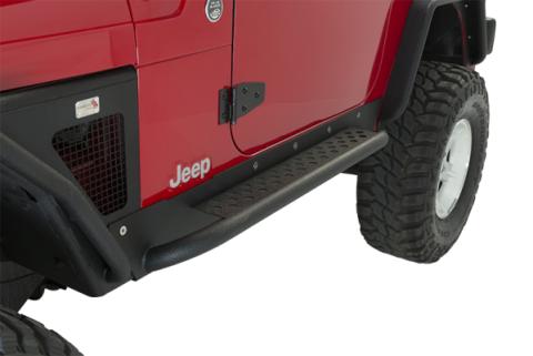Jeep TJ Rock Slider W/Tube Step 97-06 Wrangler TJ Steel Black Textured Powdercoat  Fishbone Offroad