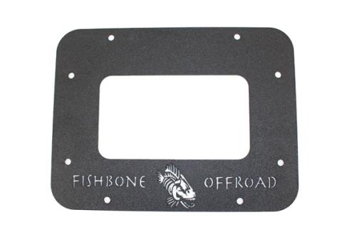 Jeep JK Tailgate Plate 07-18 Wrangler JK Aluminum Black Textured Powercoat Fishbone Offroad