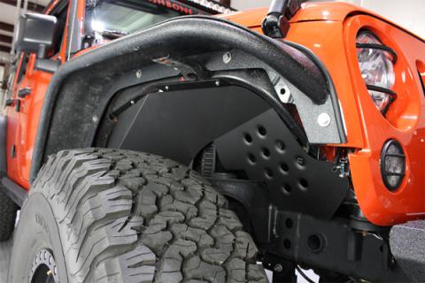 Jeep JK Inner Fenders 07-18 Wrangler JK Front/Rear Set Of 4 Aluminum Black Powdercoat Fishbone Offroad