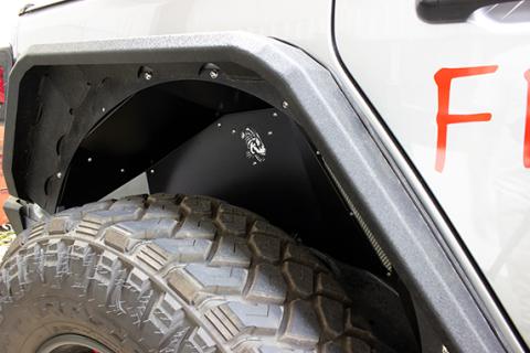 Jeep JL Inner Fenders For 18-Current Wrangler JL Rear Pair Aluminum Black Powdercoat Fishbone Offroad
