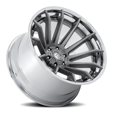 Aluminum Wheels 22X12 Burn FC403AP 6 On 139.7 Platinum Silver Chrome Lip 106.1 Bore -44 Offset Fuel Off Road Wheels