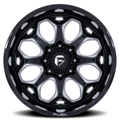 Aluminum Wheels 22X10 Scepter FC862 BE 6 On 135 Gloss Black Milled 87.1 Bore -18 Offset Fuel Off Road Wheels
